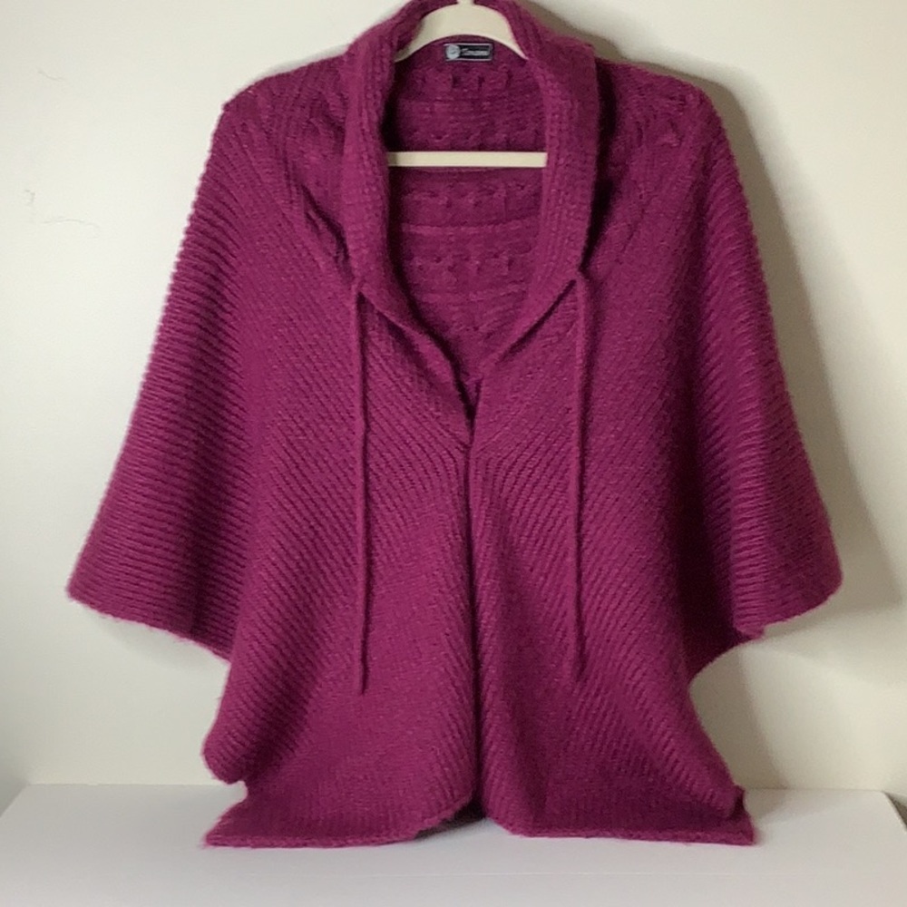 Tanami Magenta Poncho Sweater OS